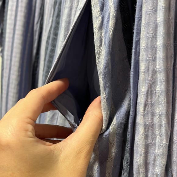 Universal Thread XS S M Blue Lavender Striped button up long sleeve Midi dress - Picture 8 of 16